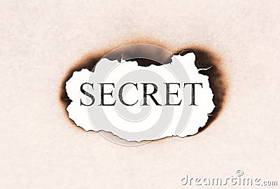 Secret revealed word text Stock Photo
