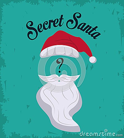 Secret santa cartoon Vector Illustration