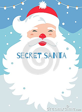 Secret Santa Present Exchange Game Vector Poster Vector Illustration