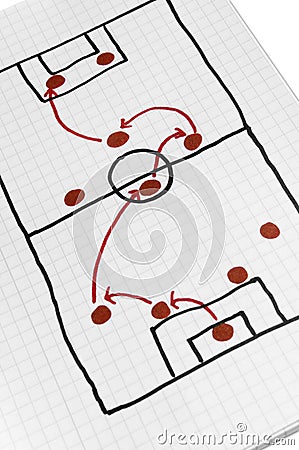 Secret soccer tactic plan Stock Photo