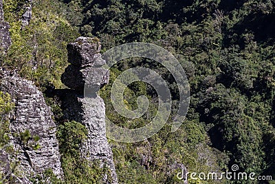 Secret Stone - Serra Geral National Park - Cambara do Sul Stock Photo