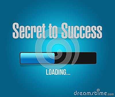 secret to success loading bar sign concept Cartoon Illustration