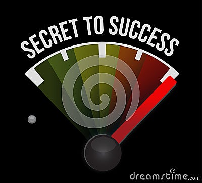 secret to success meter sign concept Cartoon Illustration