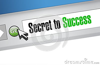 secret to success online sign concept Cartoon Illustration