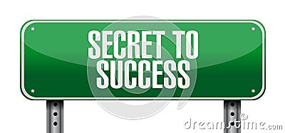 secret to success post sign concept Cartoon Illustration