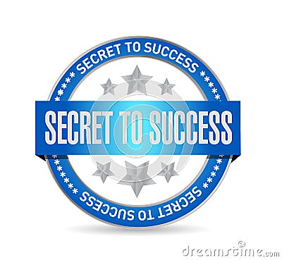 secret to success seal sign concept Cartoon Illustration