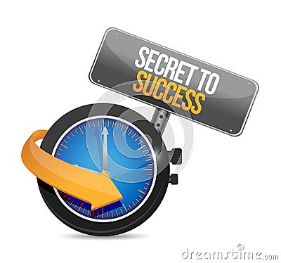 secret to success time watch sign concept Cartoon Illustration