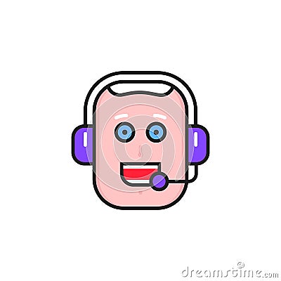 Secretary like hotline service worker Vector Illustration