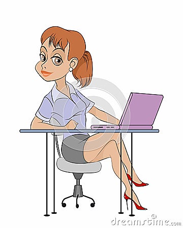 Secretary in waiting room Vector Illustration