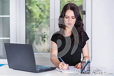 Efficient Secretary: Writing and Organizing in a Modern Office Stock Photo