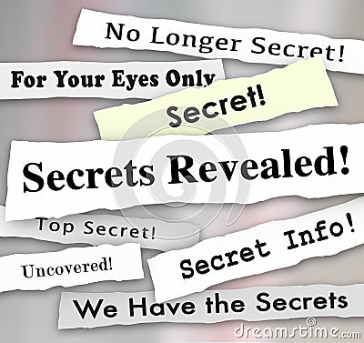 Secrets Revealed Headlines Classified Confidential Info Stock Photo