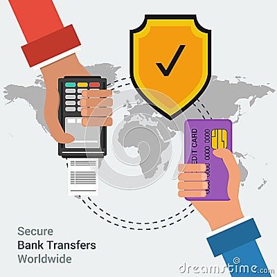 Secure bank transfers worldwide Stock Photo