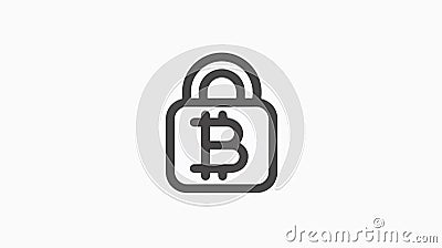 Secure Bitcoin Encryption Lock Vector Icons for Digital Currency Websites Vector Illustration
