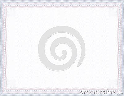 Secure blank guilloche certificate Vector Illustration