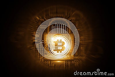 Secure Blockchain Technology Bitcoin Network Concept Stock Photo