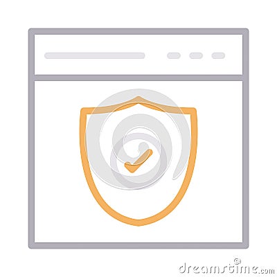 Secure browser thin line color vector icon Vector Illustration