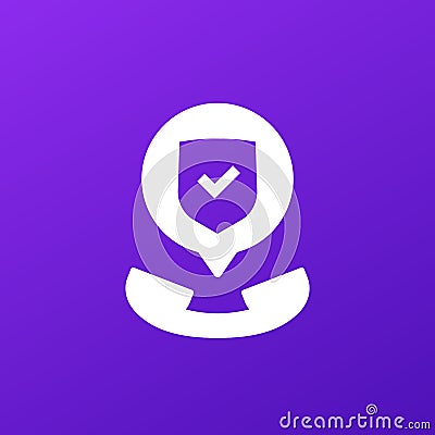 Secure call icon for apps and web Vector Illustration