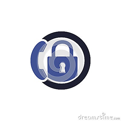 Secure Call Icon Logo Design. Vector Illustration