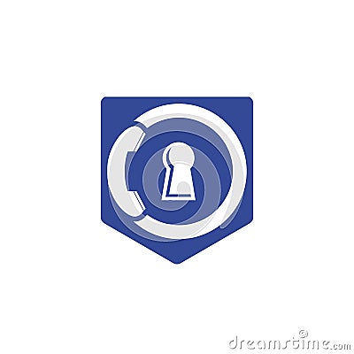 Secure Call Icon Logo Design. Vector Illustration