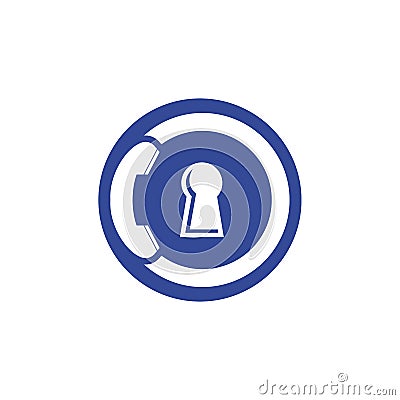 Secure Call Icon Logo Design. Vector Illustration