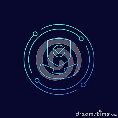 Secure call line icon for web Vector Illustration