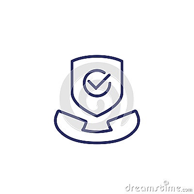 Secure call line icon on white Vector Illustration