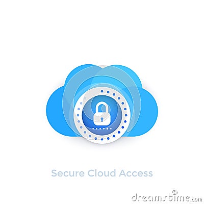 Secure cloud access vector illustration Vector Illustration