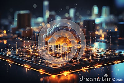 Secure cloud computing data storage, transfer, cybersecurity on global network map Stock Photo