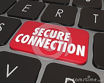 Secure Connection Computer Keyboard Key Internet Online Security Stock Photo