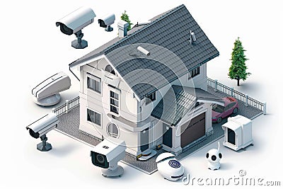 Secure coverage of electronic security systems in surveillance operations uses video technology and synchronized devices to manage Cartoon Illustration