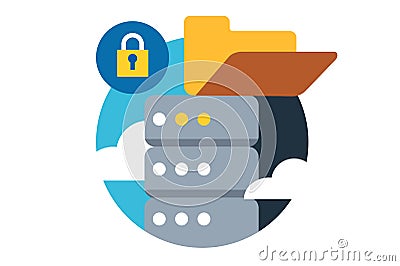 Secure data center system Vector Illustration