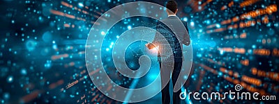 Secure data handling Businessman protects personal information with GDPR concepts Stock Photo