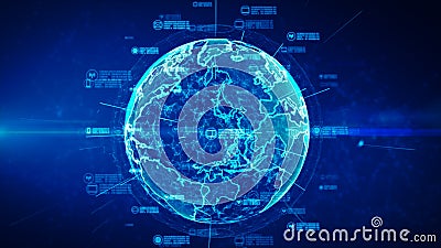 Secure data network. Cyber Security and Protection of personal data concept. Earth element furnished by Nasa Stock Photo