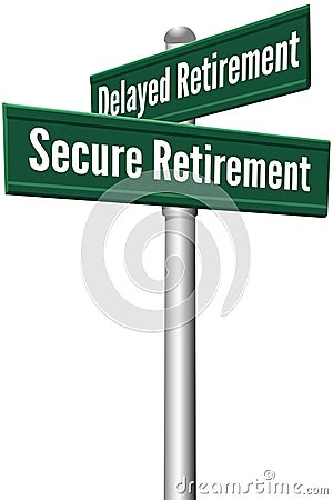 Secure or Delayed Retirement planning Vector Illustration