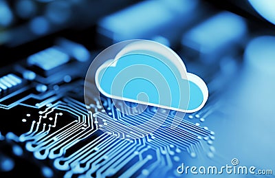 Secure encrypted storage and personal data protection are facilitated by abstract cloud computing technology, utilizing Stock Photo
