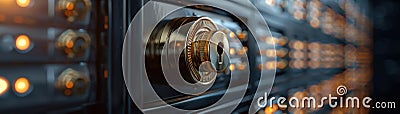Secure file cabinet with coded lock 3D rendering Stock Photo