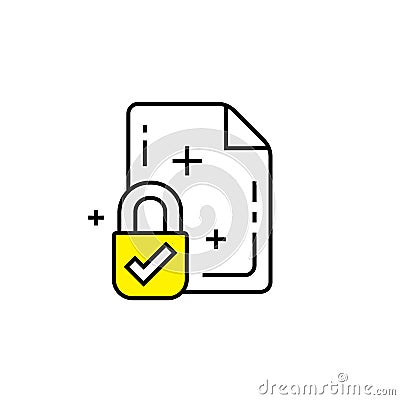 Secure file line icon Vector Illustration