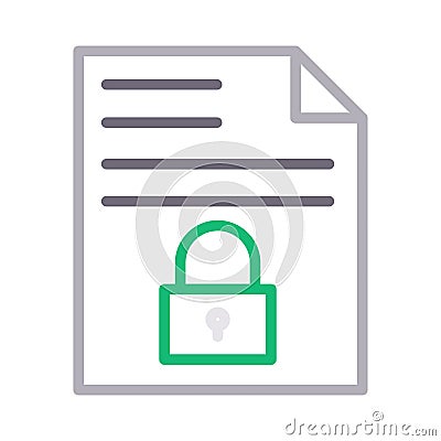 Secure file thin color line vector icon Vector Illustration