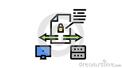 Secure File Upload Computer Server Color Icon Animation Stock Video - Video  of file, certified: 207647779