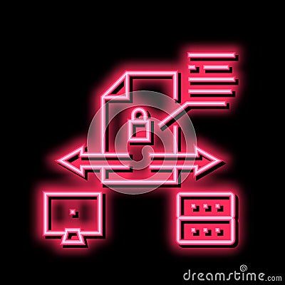 secure file upload computer server color icon vector illustration Vector Illustration