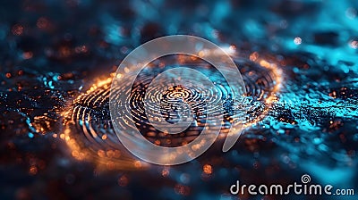 Secure Fingerprint Access in a Digital World. Concept Biometric Security, Fingerprint Recognition, Cybersecurity, Digital Stock Photo