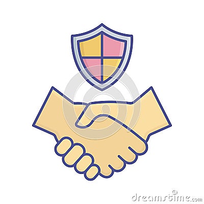 Secure friendship Vector Icon which can easily modify or edit Vector Illustration