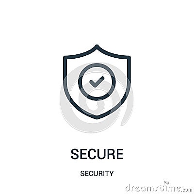 secure icon vector from security collection. Thin line secure outline icon vector illustration Vector Illustration