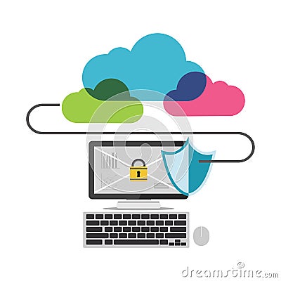 Secure Internet Access. Secure connection Vector Illustration