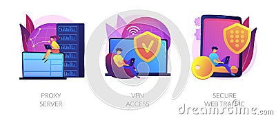 Secure internet access vector concept metaphors. Vector Illustration