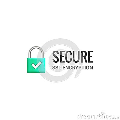 Secure internet connection SSL icon. Isolated secured lock access to internet illustration design. SSL safe guard Vector Illustration