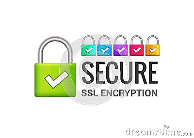 Secure internet connection SSL icon. Isolated secured lock access to internet illustration design. SSL safe guard Vector Illustration