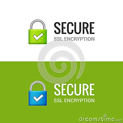 Secure internet connection SSL icon. Isolated secured lock access to internet illustration design. SSL safe guard Vector Illustration