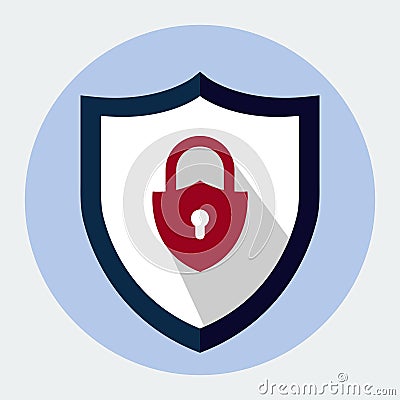 Secure internet Flat design icon Vector Illustration