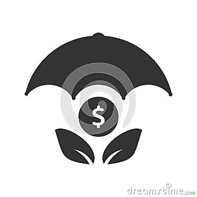 Secure investment icon on white background. Vector Illustration